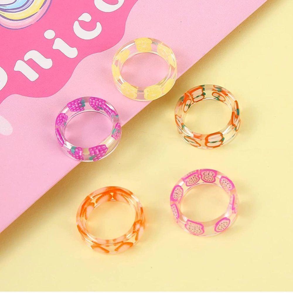 NWT Wool + Pepper Co. Resin Rhinestone Ring Set (15 Rings) - Picture 6 of 6